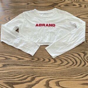 ABRAND  “life is good”‎ Long Sleeve Crop Shirt